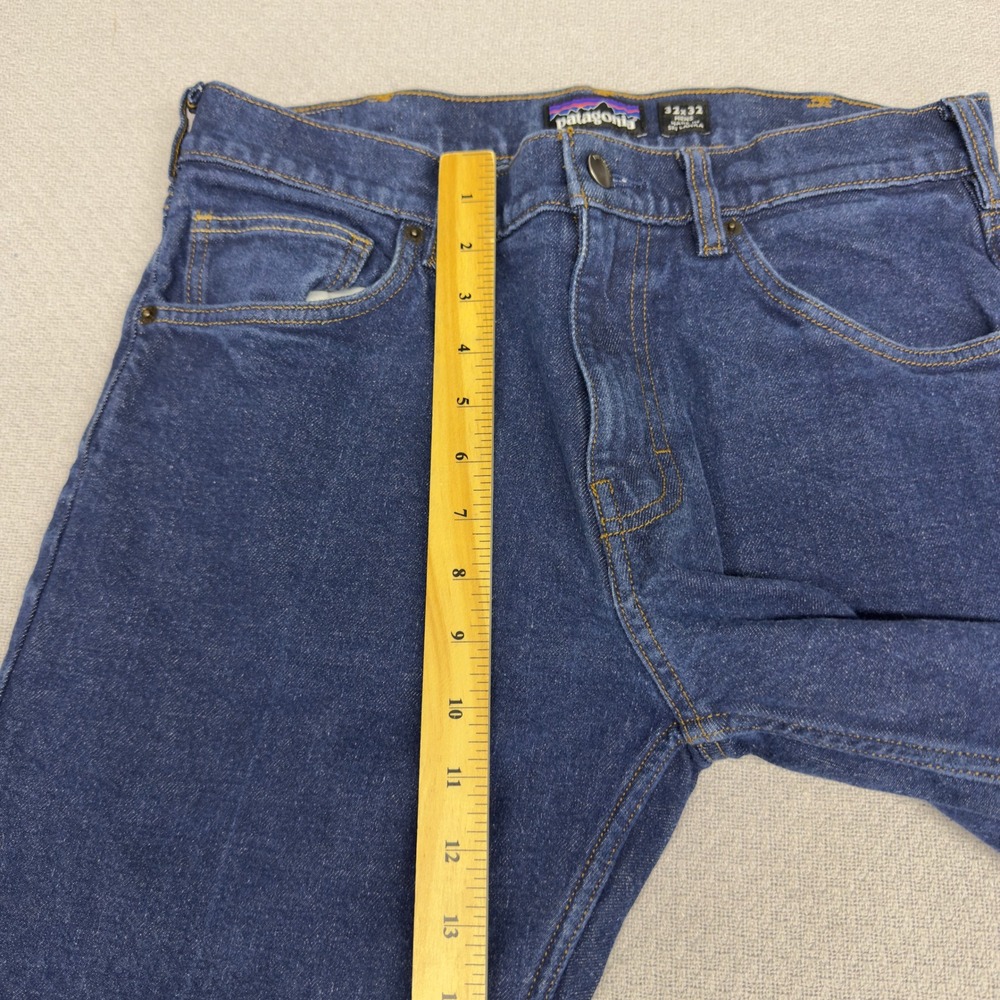 Patagonia Jeans Mens 32x32 Blue Medium Wash Straight Slim Workwear Casual - Picture 8 of 10